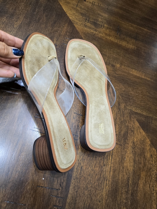 Zara Shoes - Zara Clear Strap Tan Block Heel Sandals